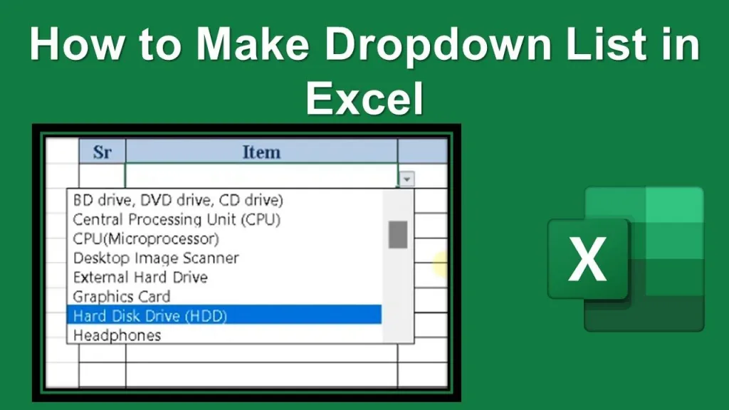dropdown list