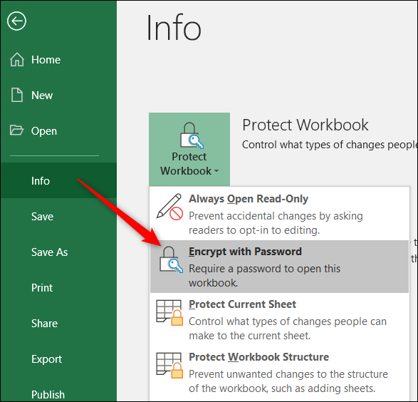 encrypted with a password