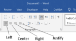 Microsoft Word text alignment , Left, Right, Center and Justify