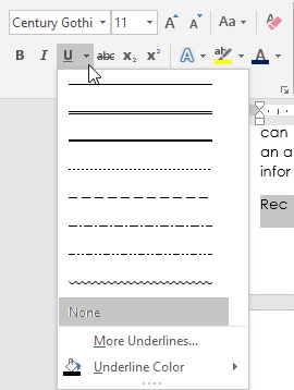 Ms word Text Formatting