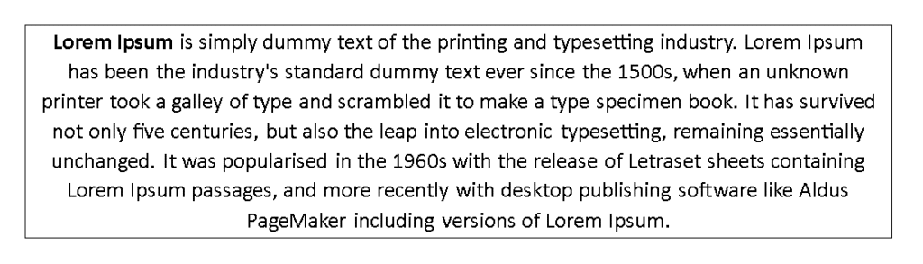 Microsoft Word text alignment , Left, Right, Center and Justify