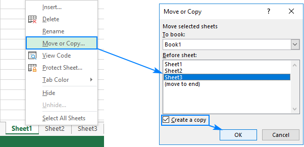 copy sheet in excel